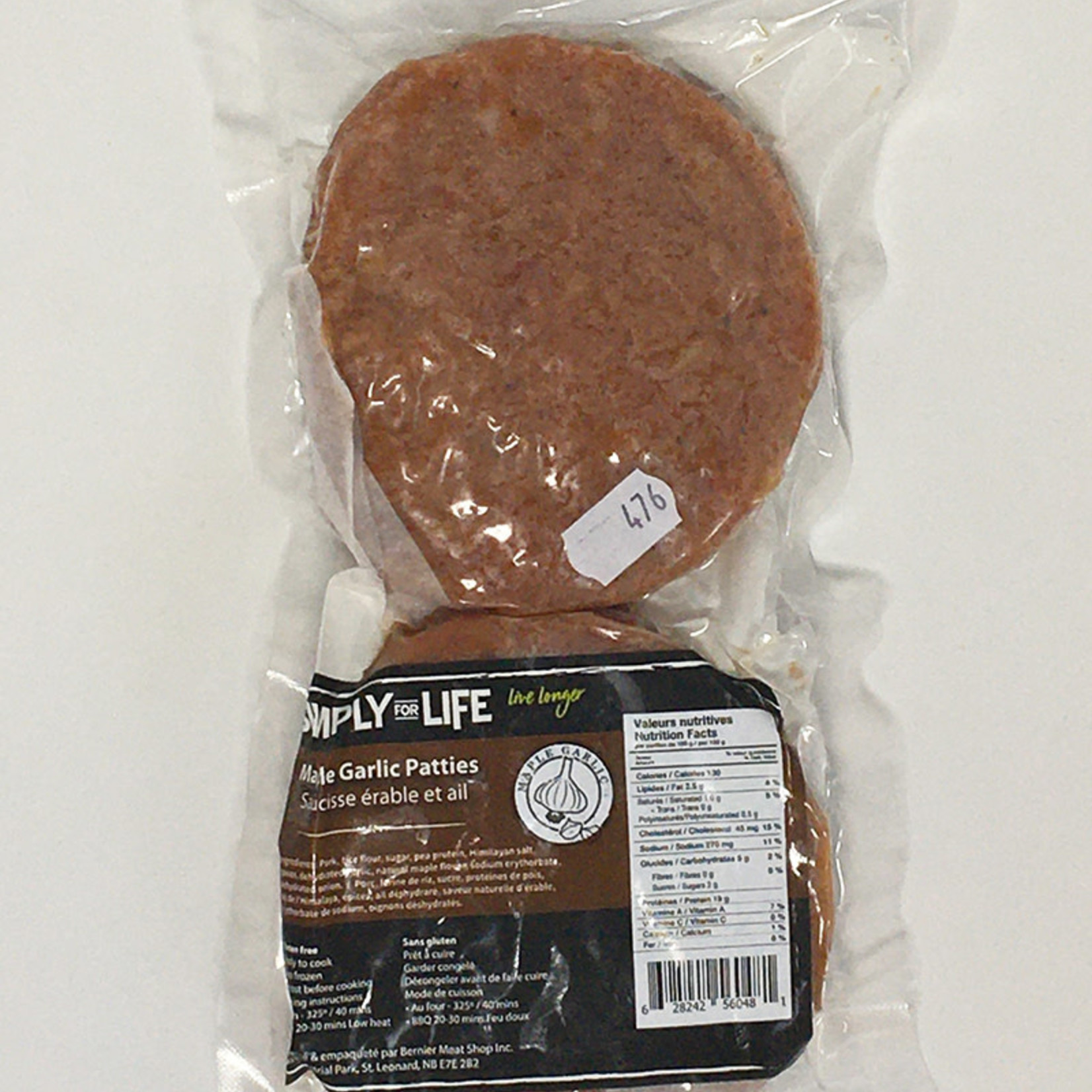 Simply For Life SFL - Patties, Maple Garlic