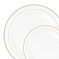 Chinaware Collection White/Silver 9" Lunch Plates 10 Count