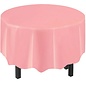 MISC Disposable Round Plastic Tablecloth - Light Pink ( 84" )