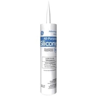MISC GE Advantage Flexible Silicone Rubber Sealant, 10 oz,  White