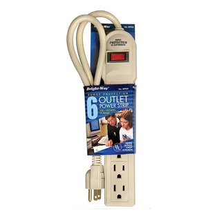 MISC Bright Way 6 Outlet Power Strip - Surge Protection (2.5 Feet)