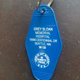 The 3 Sisters Design Co. MOTEL KEY FOB - GREY SLOAN MEMORIAL HOSPITAL