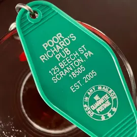 The 3 Sisters Design Co. MOTEL KEY FOB - POOR RICHARD'S (THE OFFICE)