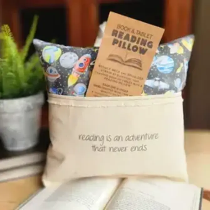 Desmond Brown READING/TABLET PILLOW -  READING IS AN ADVENTURE