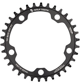 Wolf Tooth Wolf Tooth 110 BCD Cyclocross and Road Chainring - 34t, 110 BCD, 5-Bolt, Drop-Stop, 10/11/12-Speed Eagle and Flattop Compatible, Black