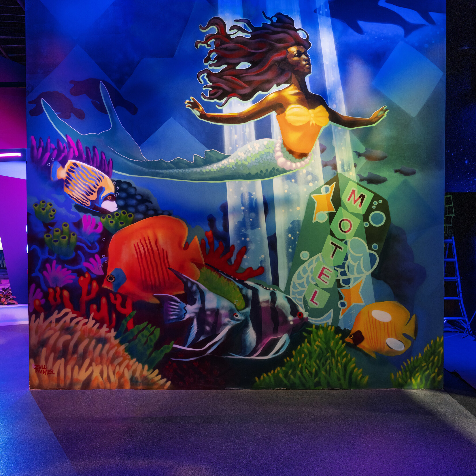 Zulu Painter Zulu Painter's "Mermaid Motel" Mural 14" x 11" Art Print