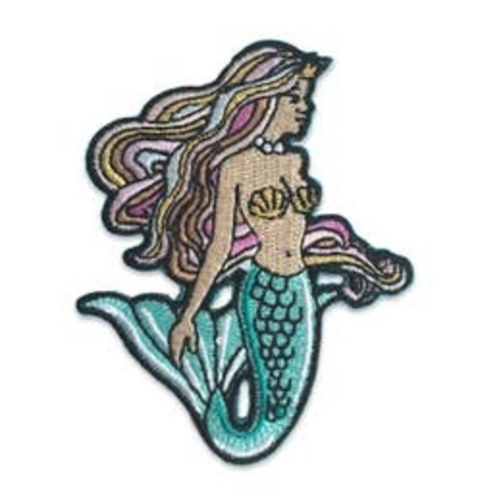 Gold Shell Mermaid Patch (2.75")