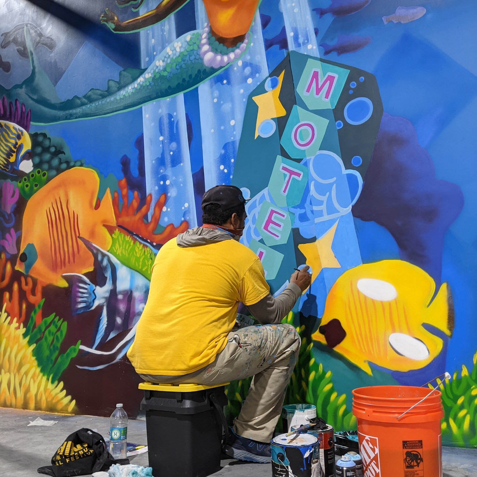 Zulu Painter Zulu Painter's "Mermaid Motel" Mural 14" x 11" Art Print