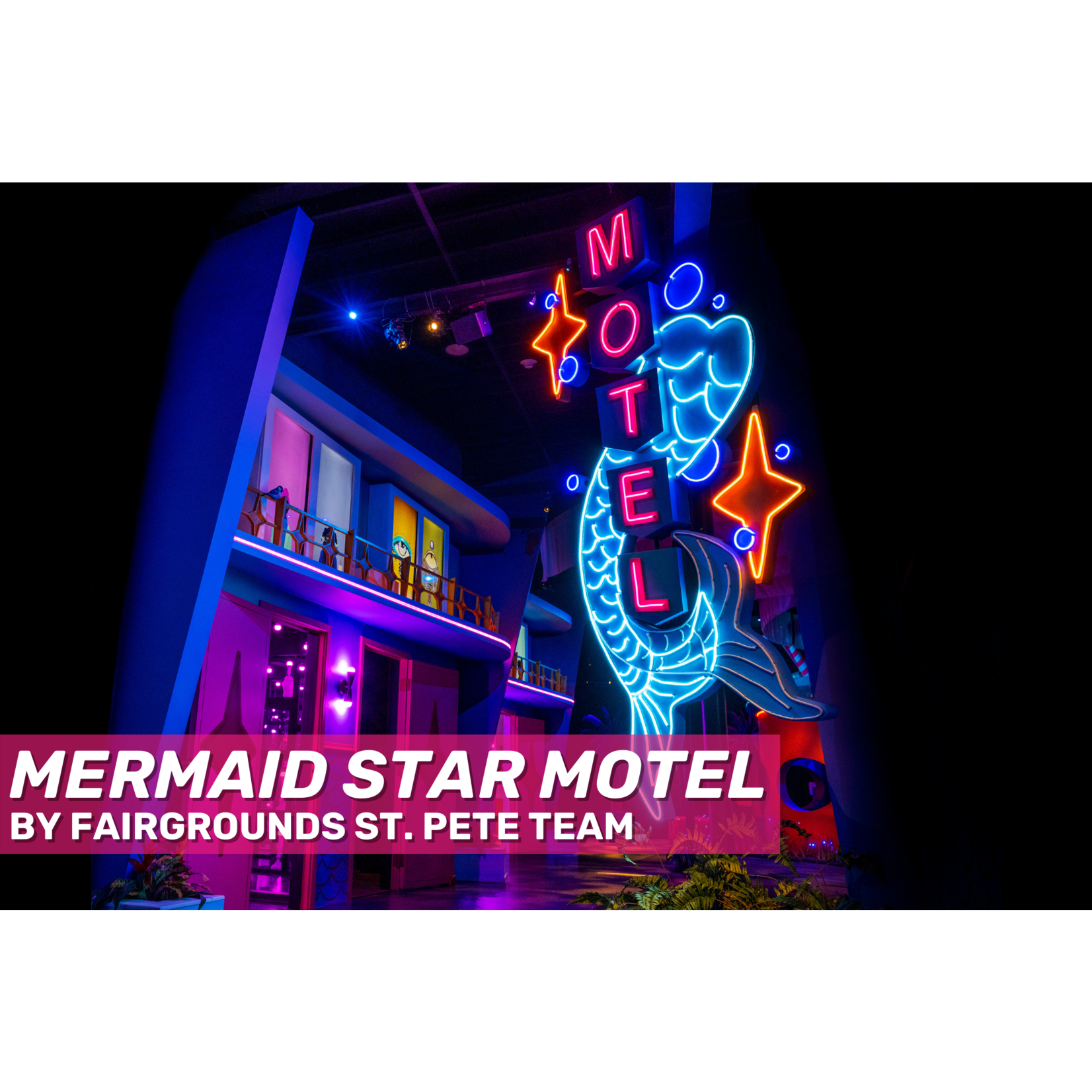 Fairgrounds St. Pete Fairgrounds St. Pete Mermaid Star Motel Magnet (3")