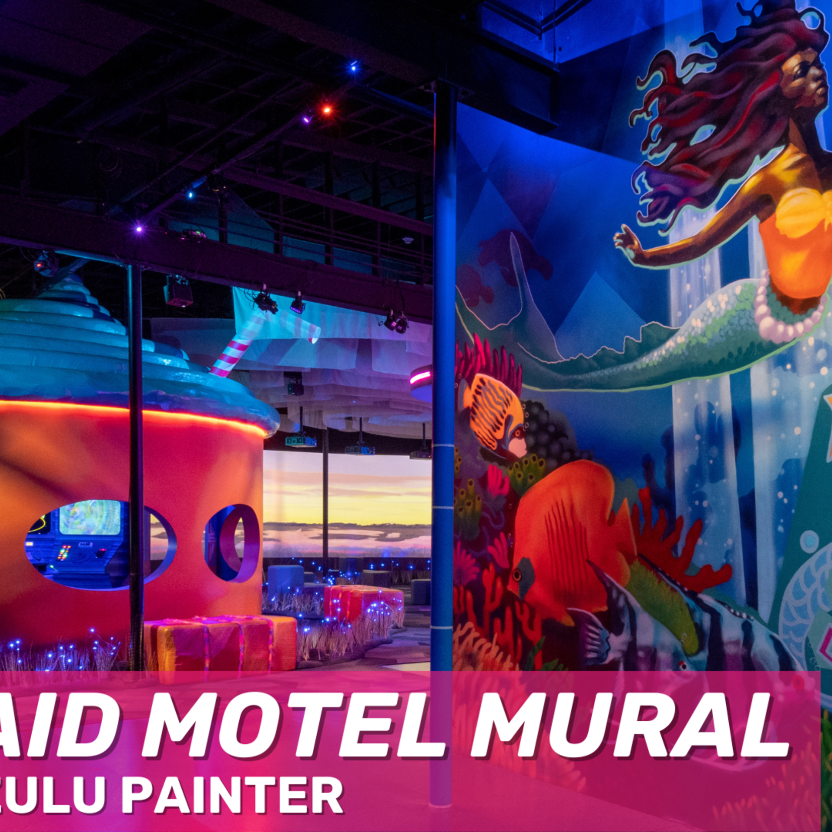 Zulu Painter Zulu Painter's "Mermaid Motel" Mural 14" x 11" Art Print