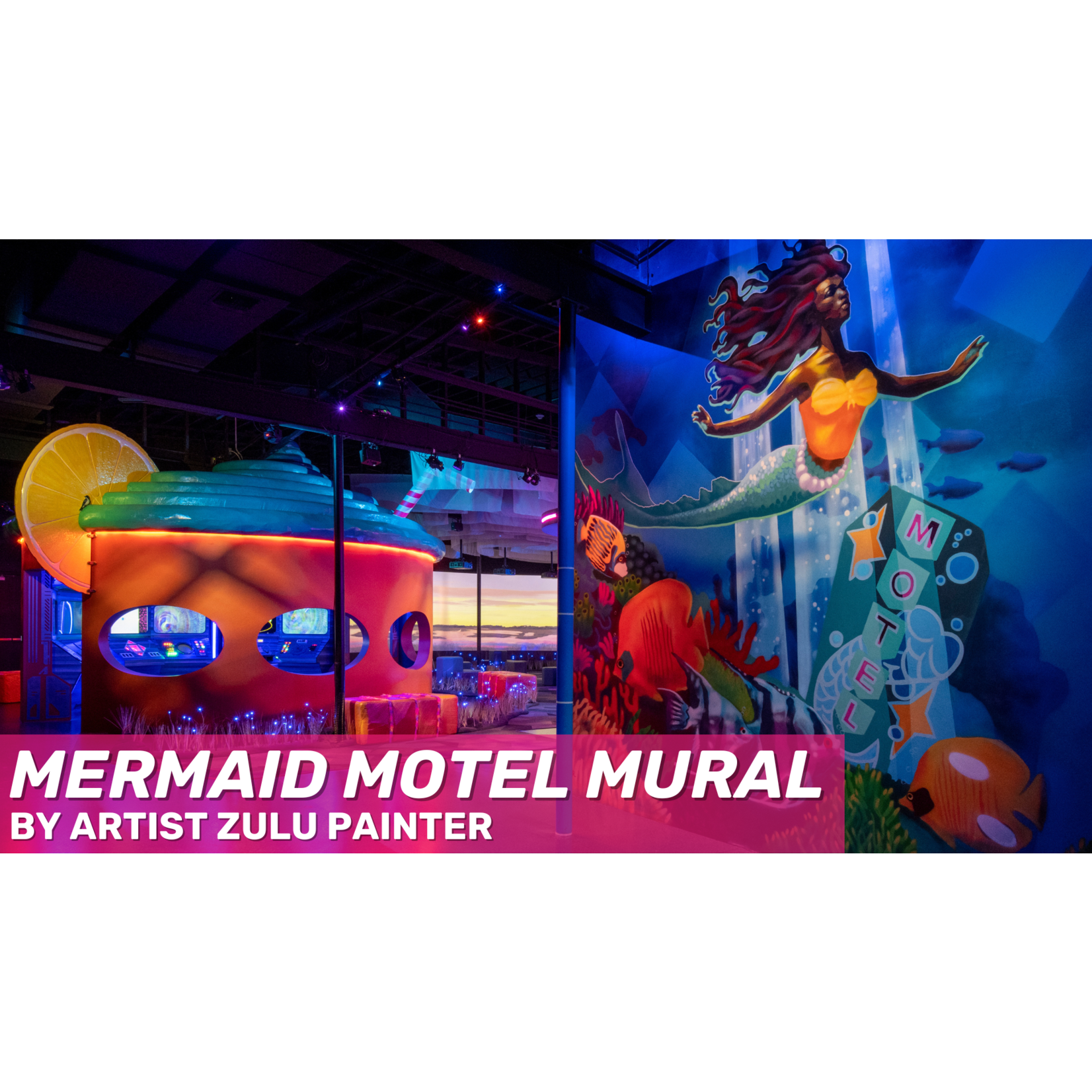 Zulu Painter Zulu Painter's "Mermaid Motel" Mural 7" x 5" Post Art