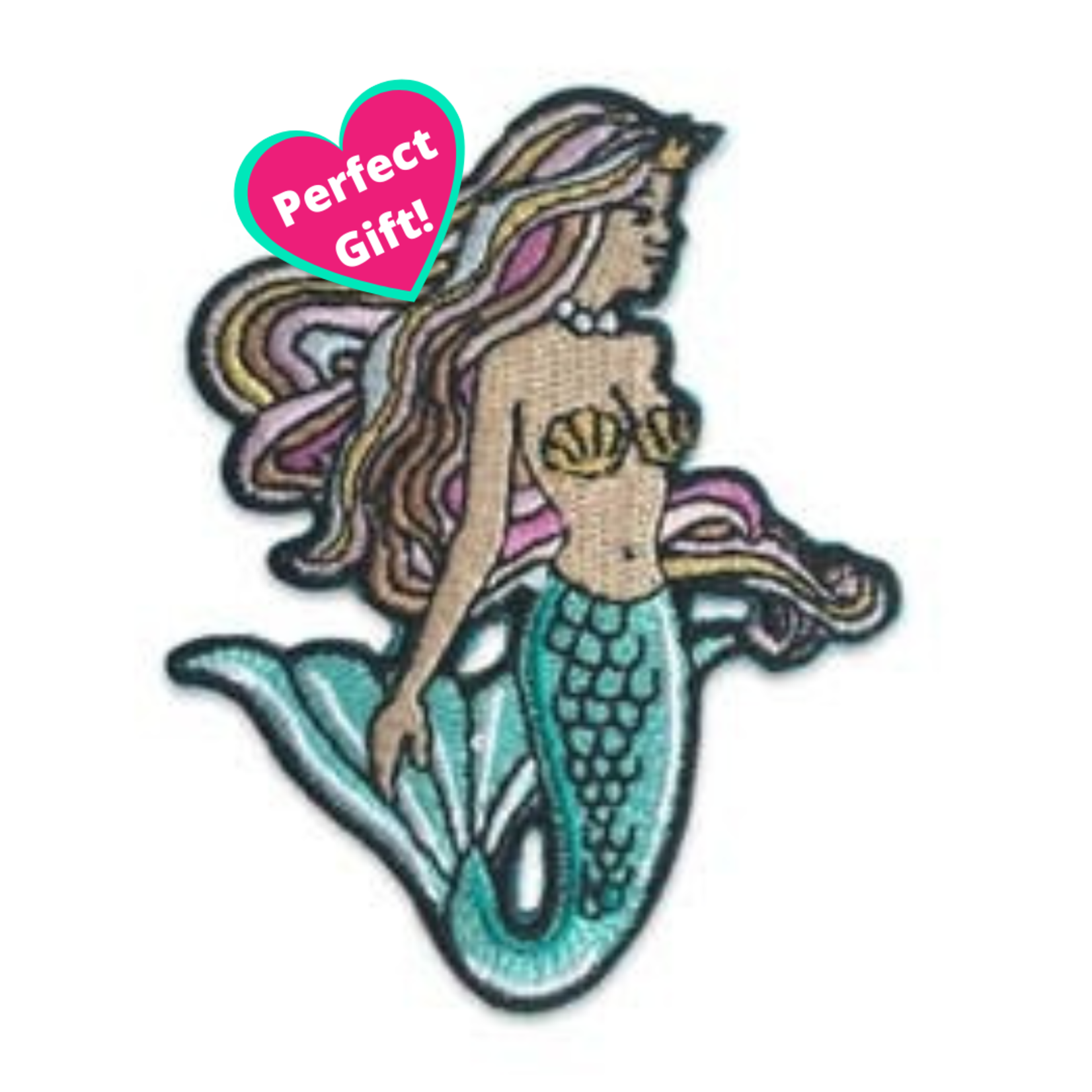 Gold Shell Mermaid Patch (2.75")