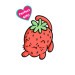 NA Strawberry Cat Sticker (3.5")