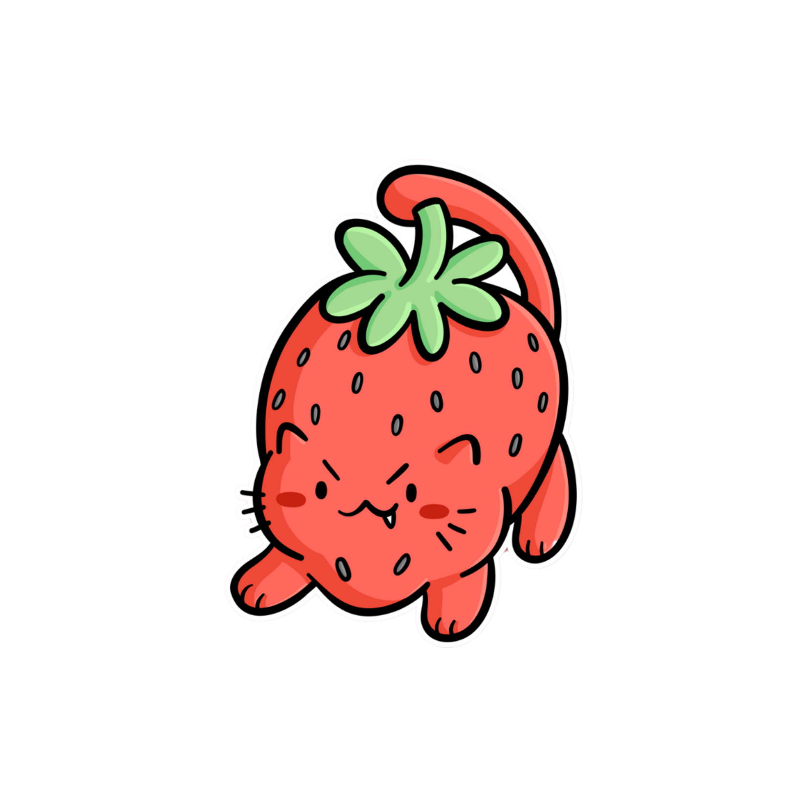 NA Strawberry Cat Sticker (3.5")