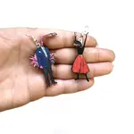 Pergamo Paper Goods Mismatched Alligator and Flamingo Earrings 2in