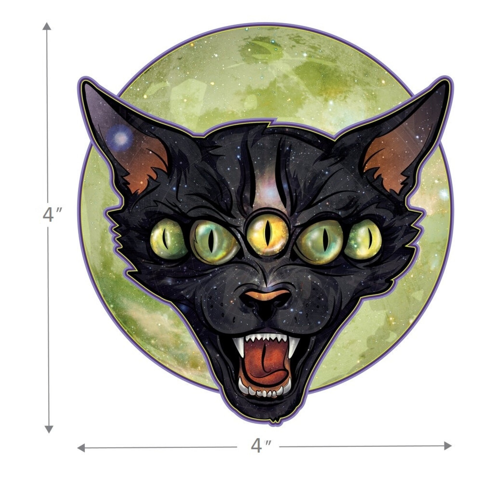 Miss Crit Miss Crit "Itty Bitty Moon Cat" Print (4")