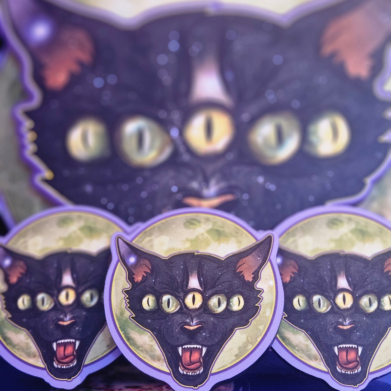 Miss Crit Miss Crit "Itty Bitty Moon Cat" Print (4")