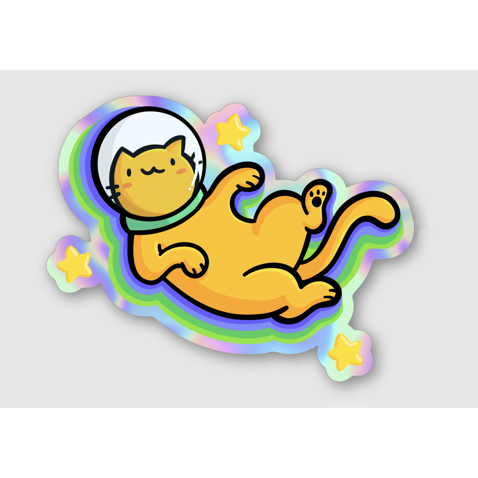 NA "Holographic Space Cat" Sticker (3")