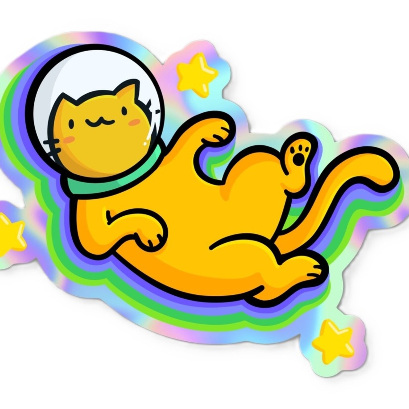 NA "Holographic Space Cat" Sticker (3")