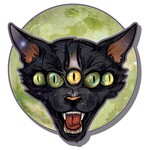 Miss Crit "Itty Bitty Moon Cat" Print (4")