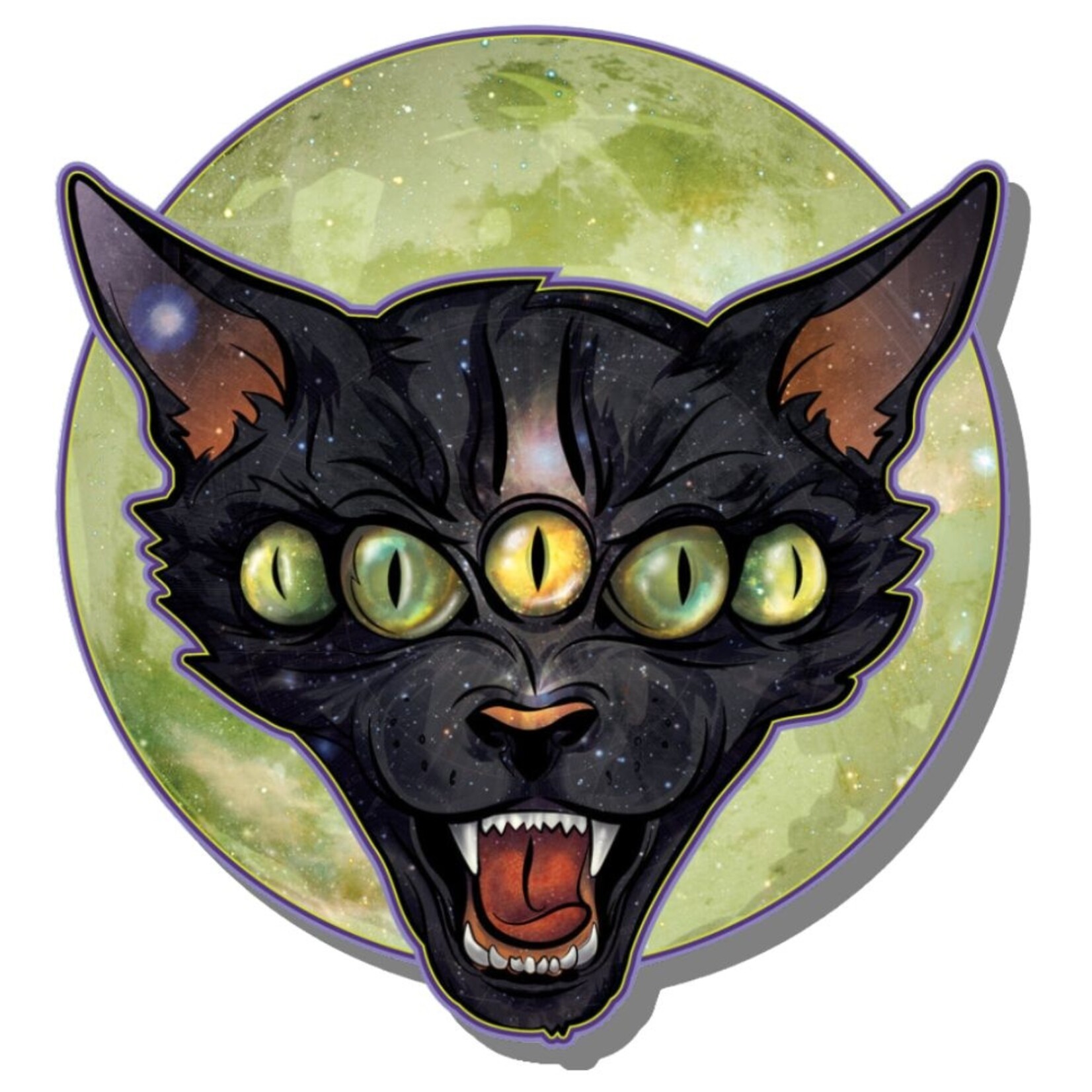Miss Crit Miss Crit "Itty Bitty Moon Cat" Print (4")