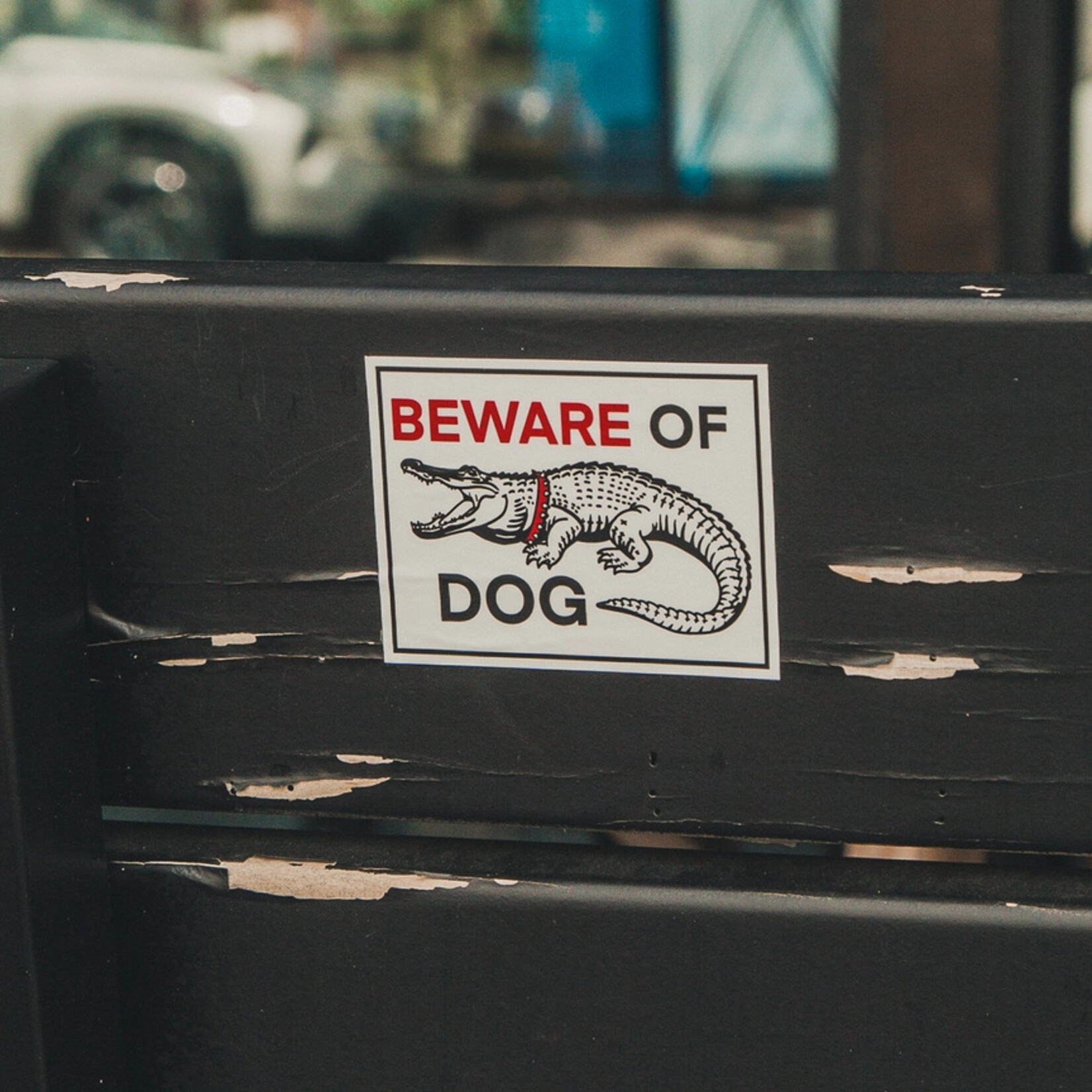 Beware of Dog Sticker (4" x 3")
