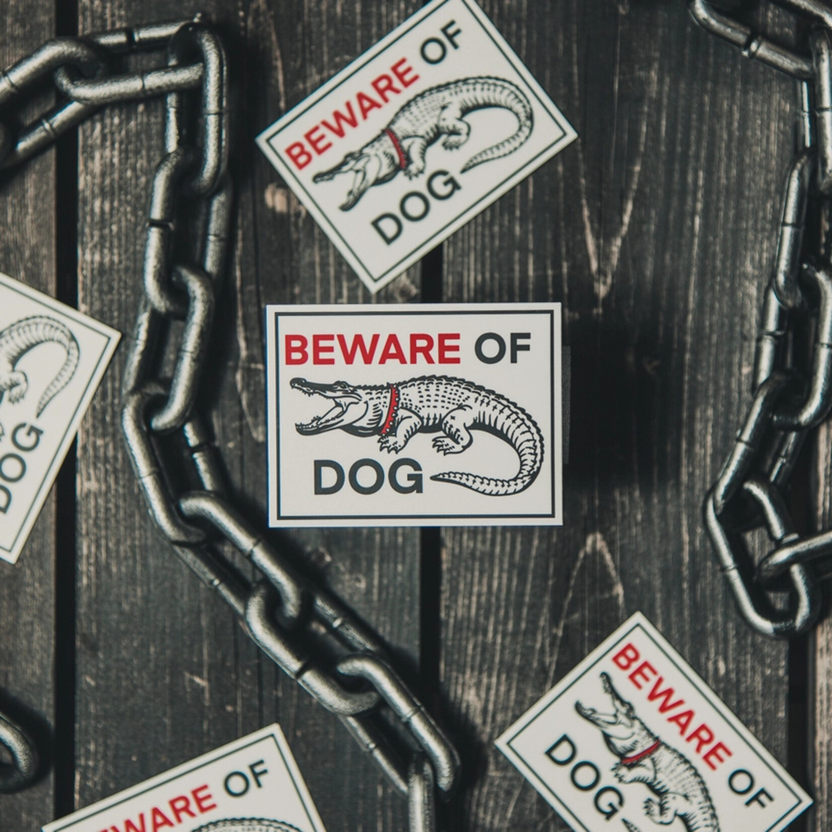 Beware of Dog Sticker (4" x 3")
