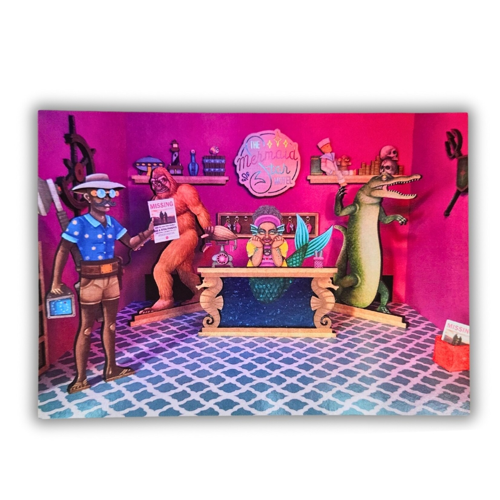 Chad Jacobs Chad Jacobs' "Mermaid Star Motel Lobby" 5" x 7" Post Art