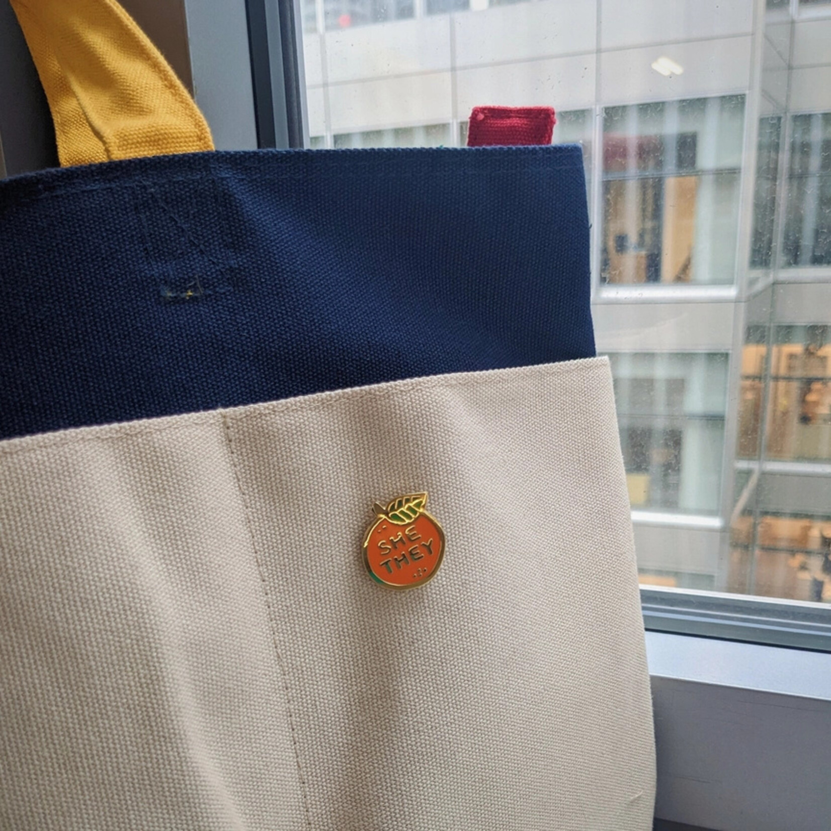 Orange Pronoun Pins