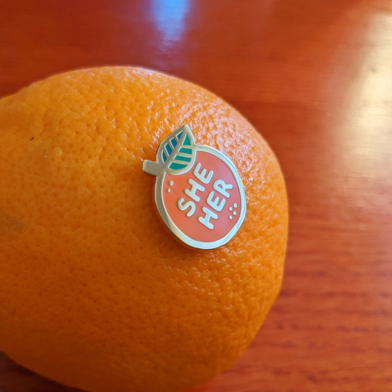 Orange Pronoun Pins