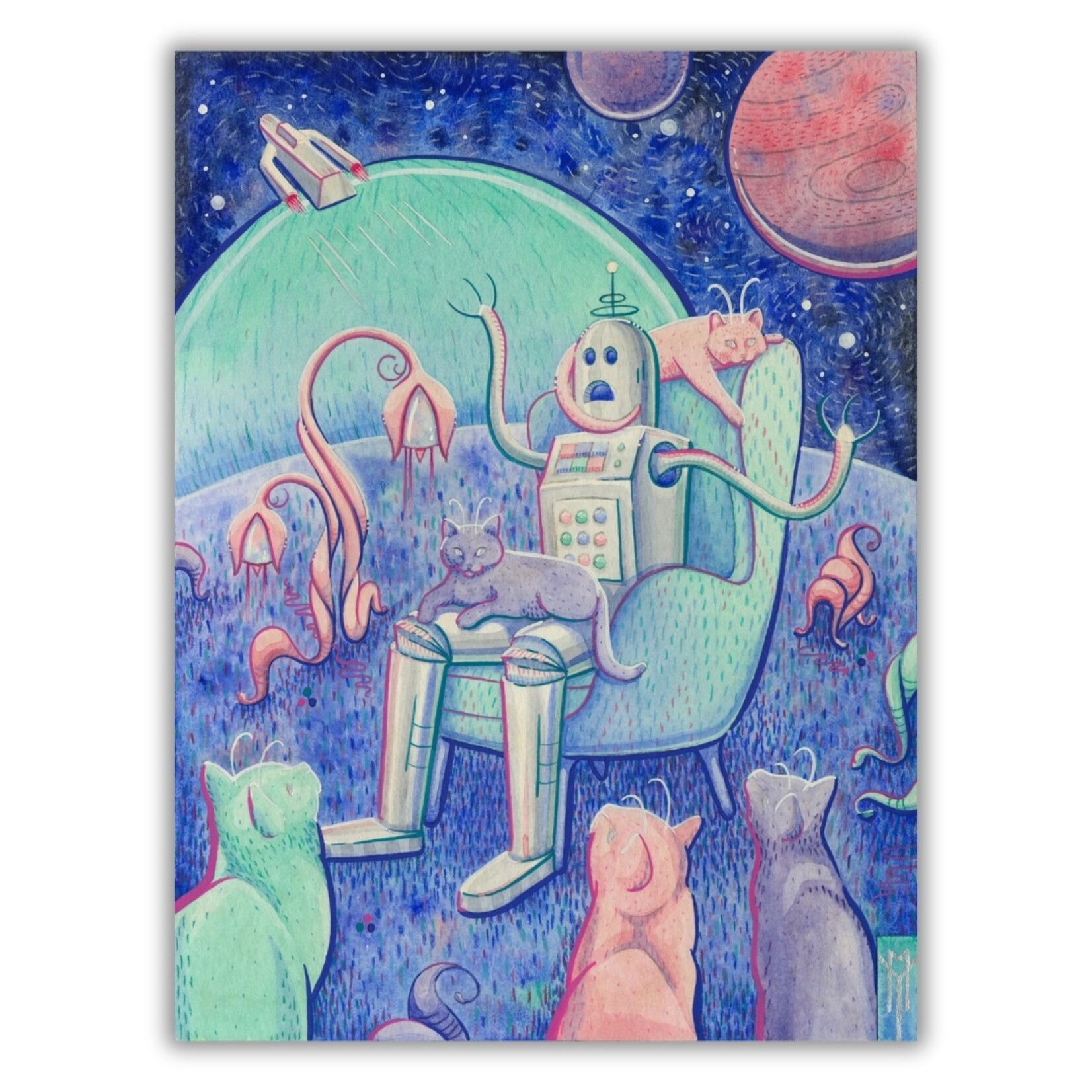 Rhys Meatyard Rhys Meatyard's "Are 'Friends' Electric?" 6" x 8" Art Print