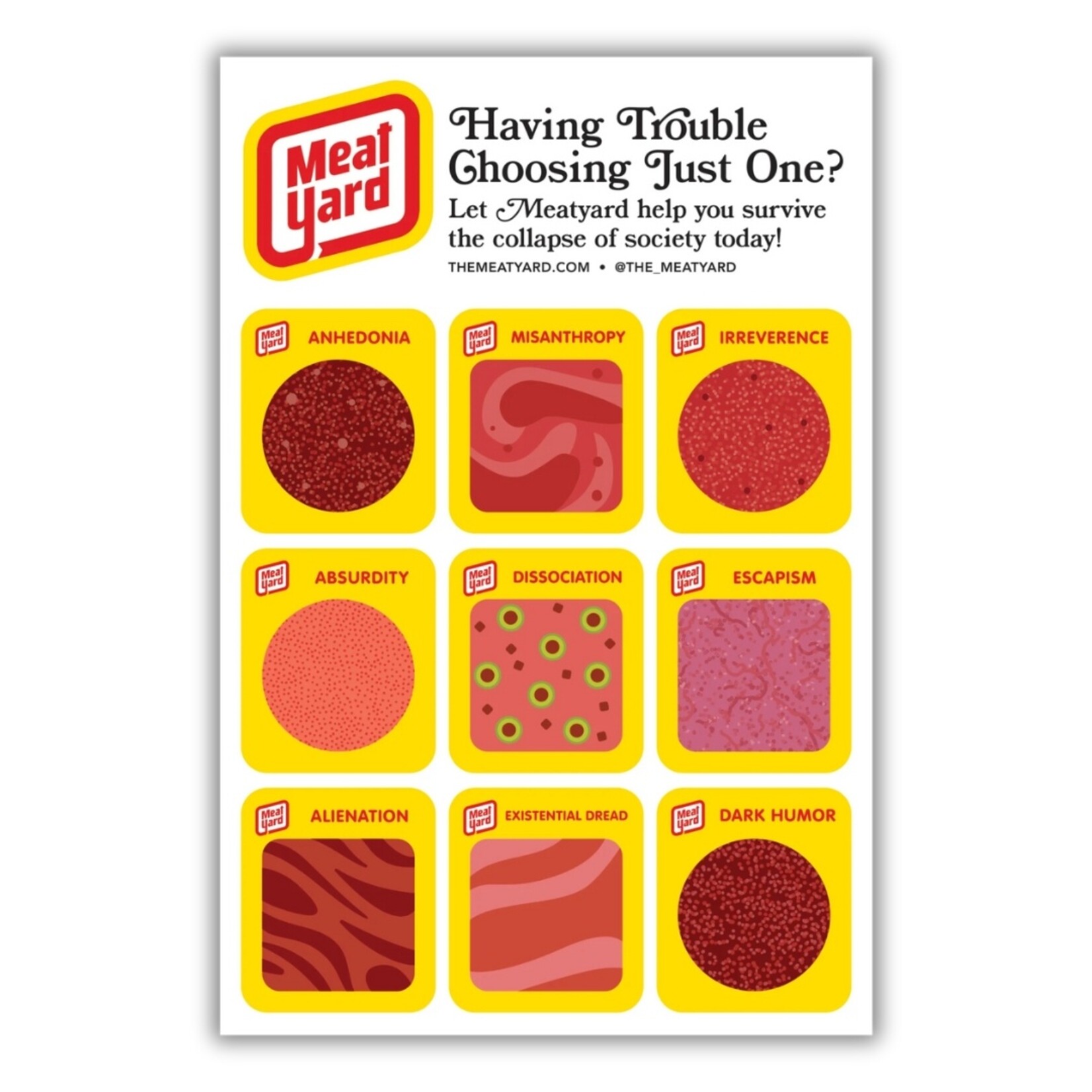 Rhys Meatyard Rhys Meatyard's Meatyard Deli Meats Sticker Sheet