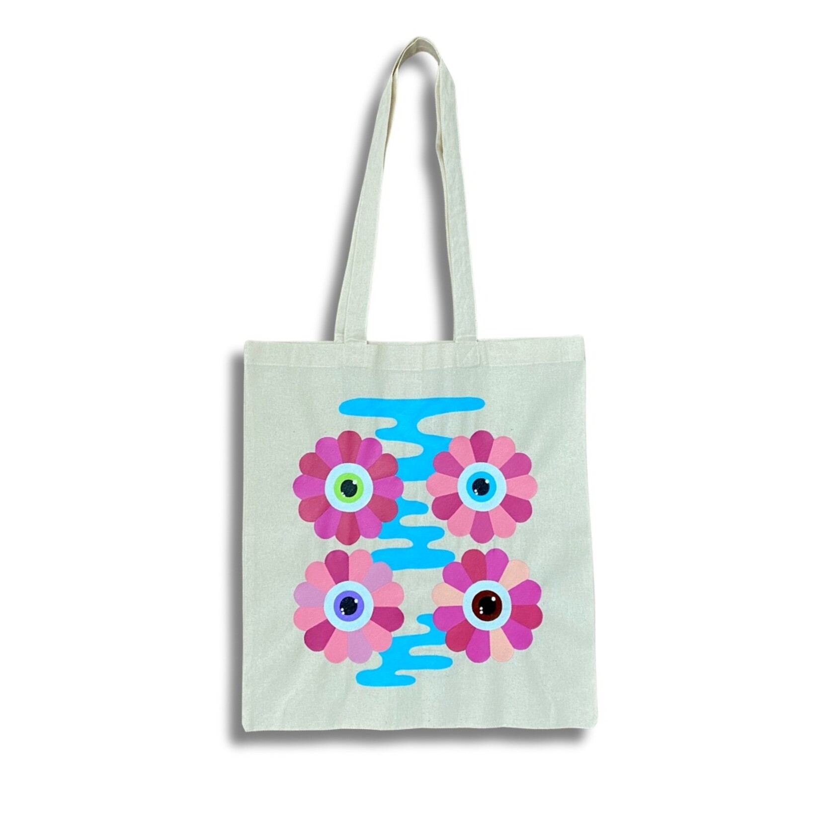 Savannah Magnolia Savannah Magnolia's "Pink Flower Blue Haze" Tote