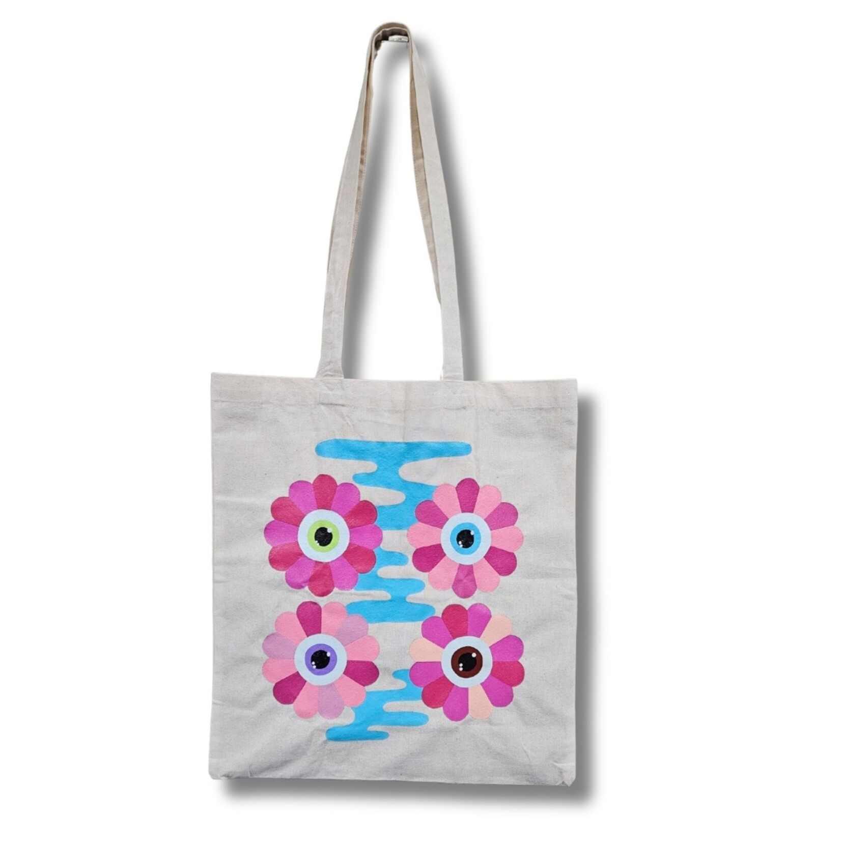 Savannah Magnolia Savannah Magnolia's "Pink Flower Blue Haze" Tote