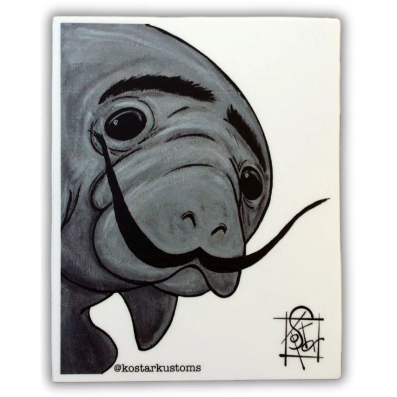 Kostar Kustoms Kostar Kustoms' "Dalí Manatí" Sticker (4")