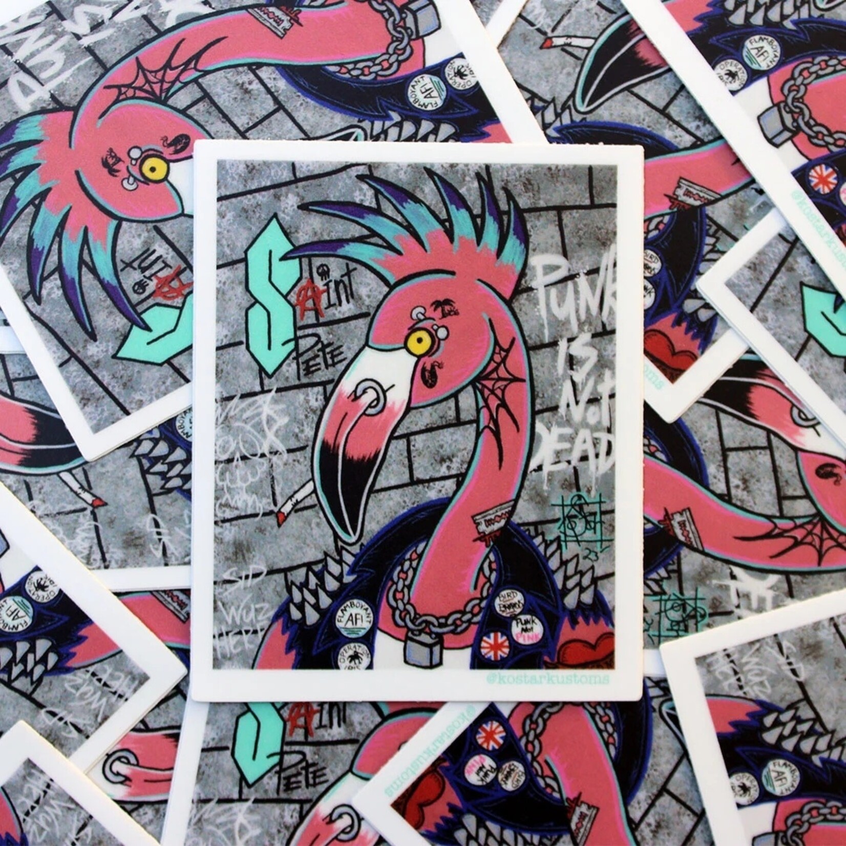 Kostar Kustoms Kostar Kustoms' "Punk Not Pink" Sticker  (3")