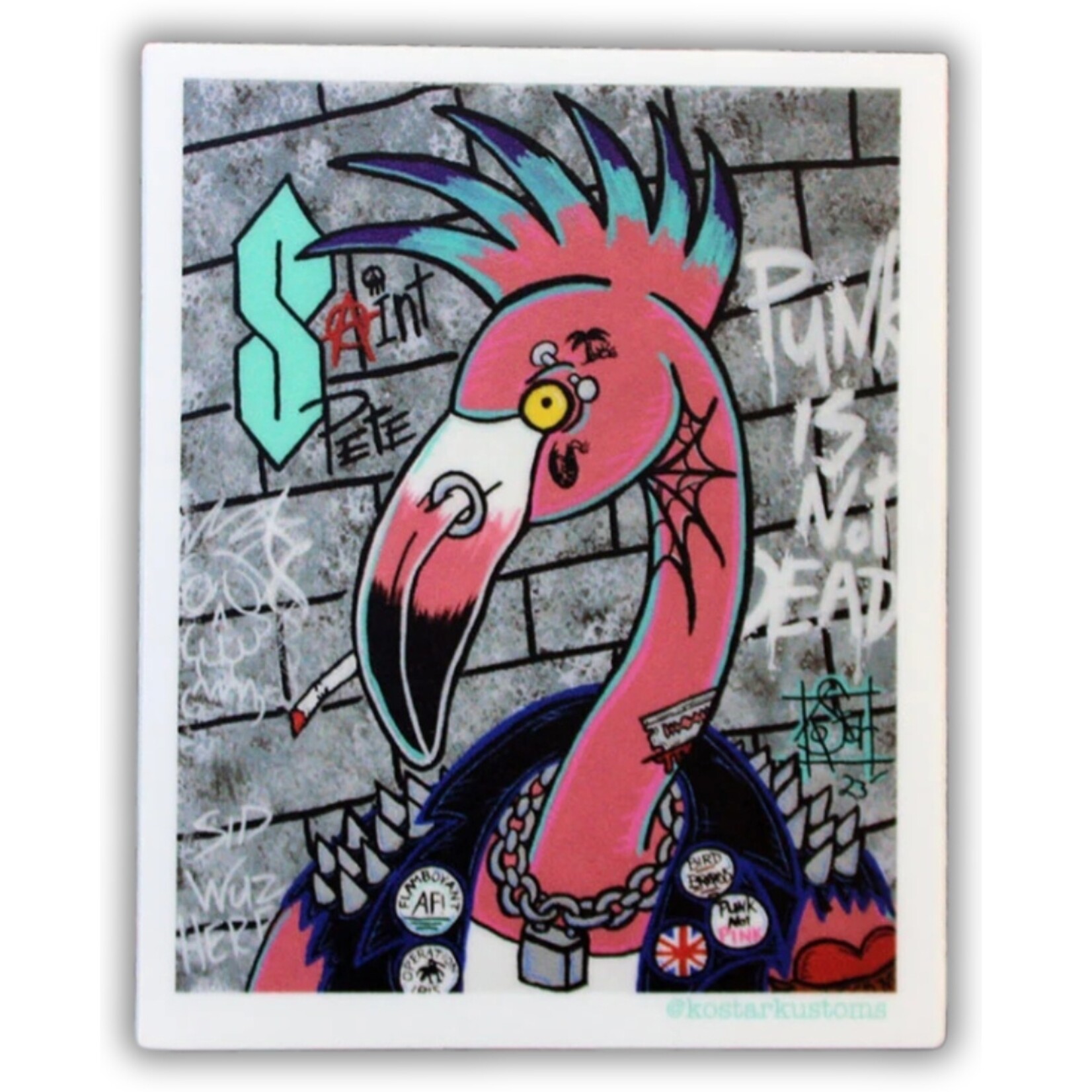 Kostar Kustoms Kostar Kustoms' "Punk Not Pink" Sticker  (3")