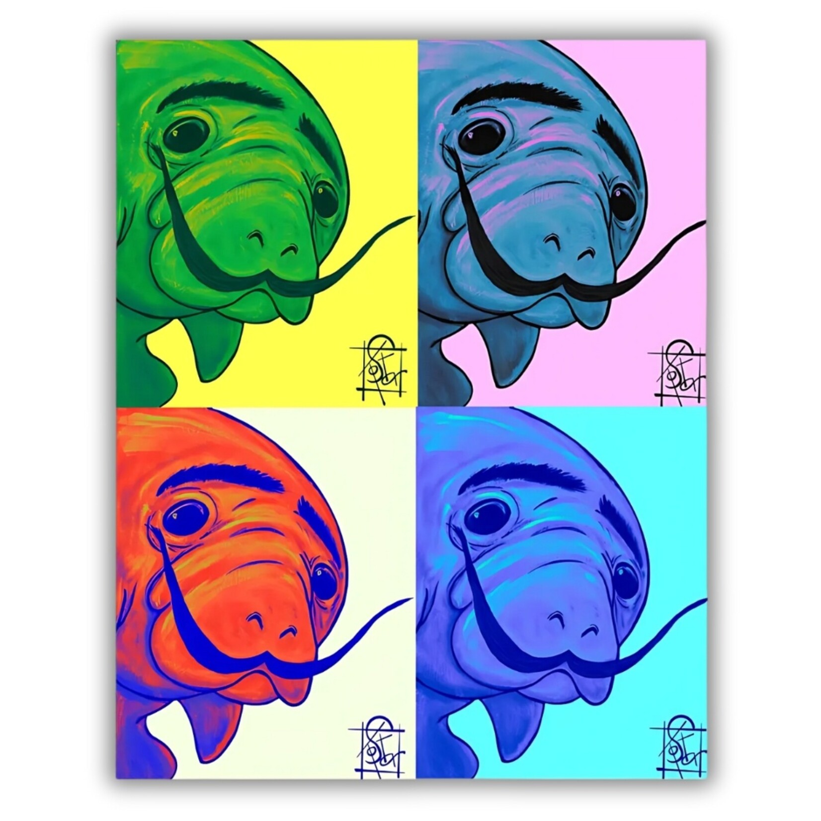 Kostar Kustoms Kostar Kustoms' "Warhol'd Dali Manatee" 8" x 10" Art Print