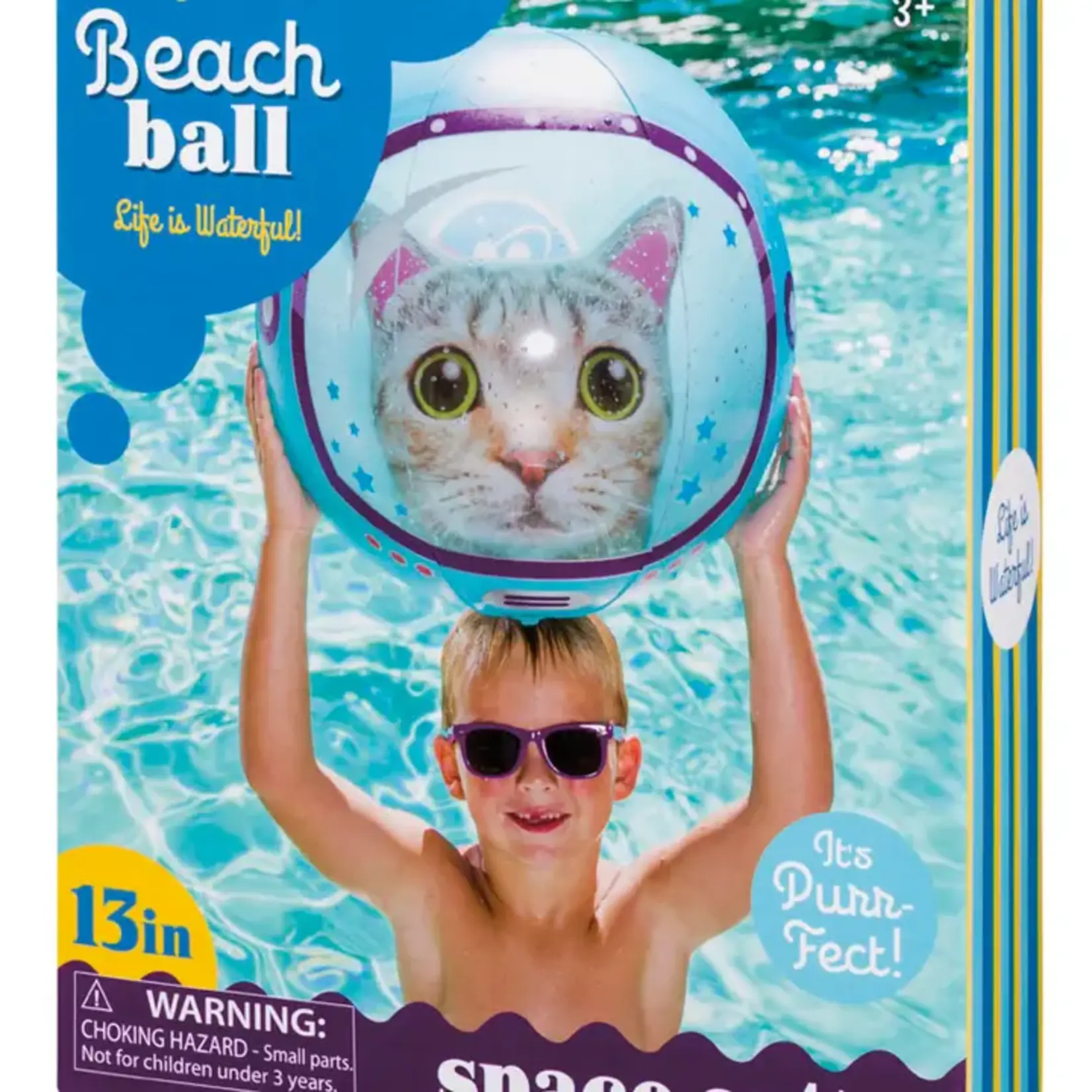 Space Cat Inflatable Beach Ball (13")