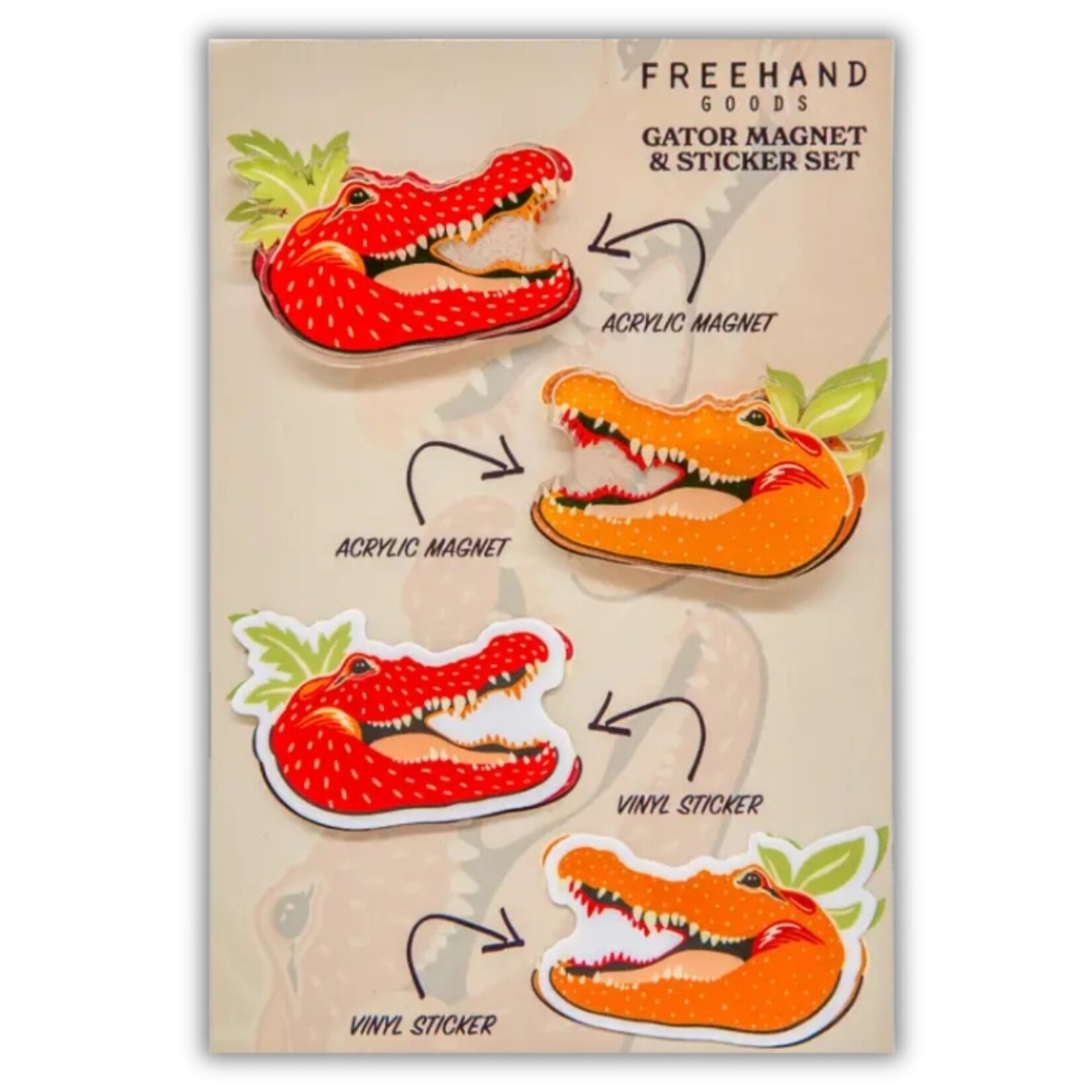 Gator Magnet & Sticker Set (2")