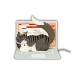 Laptop Cat Pop-up Card