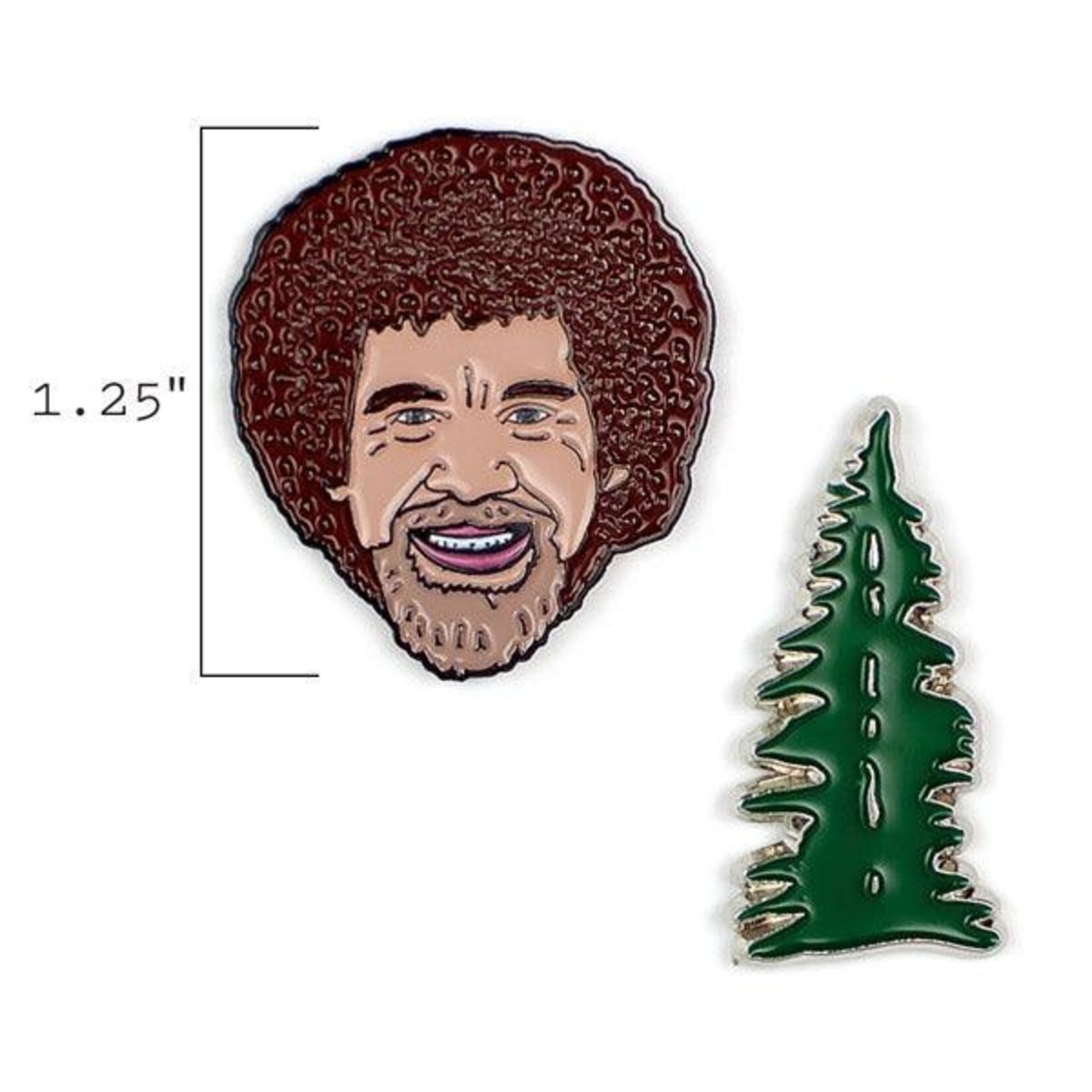 Bob Ross & Tree Pin Set (1.25")