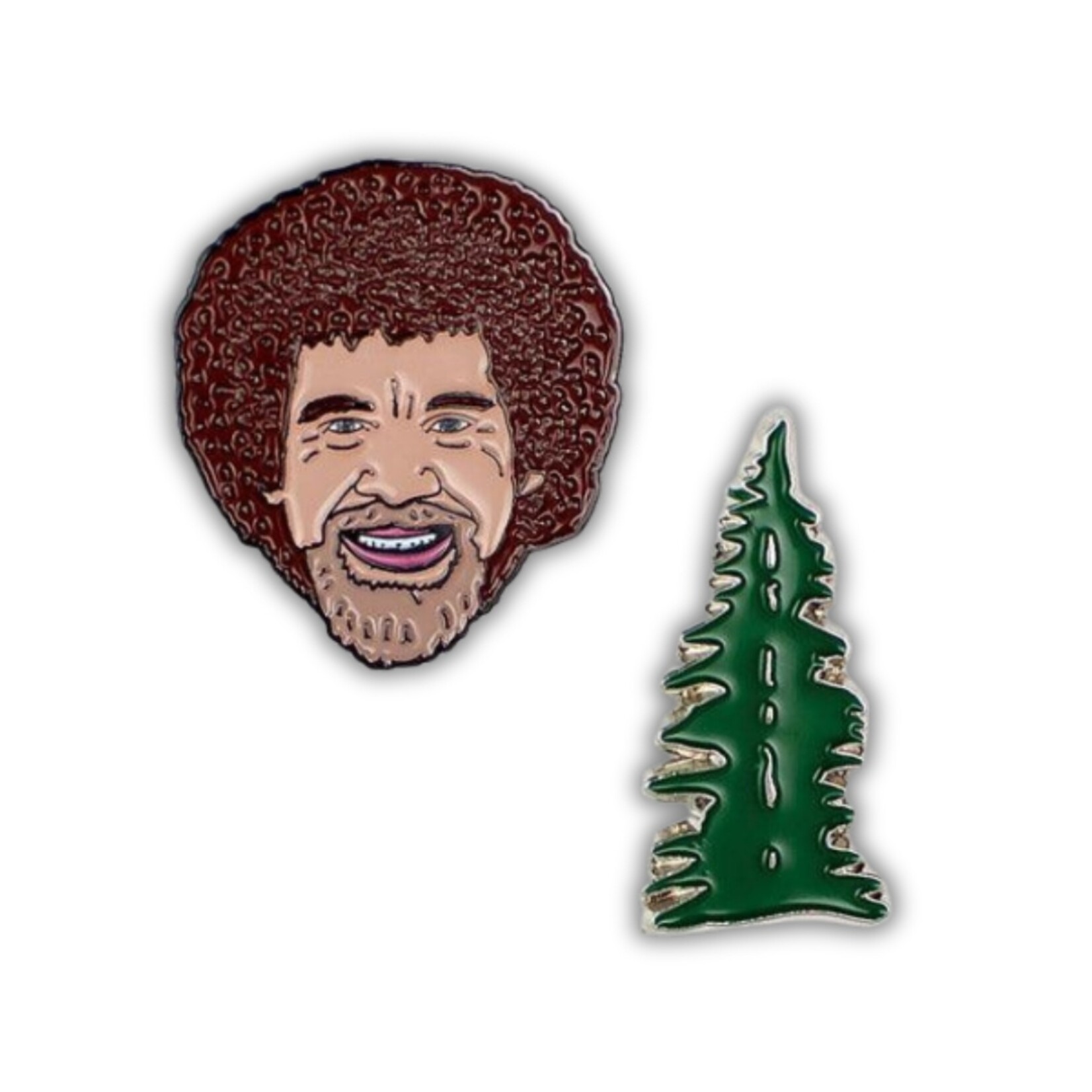 Bob Ross & Tree Pin Set (1.25")
