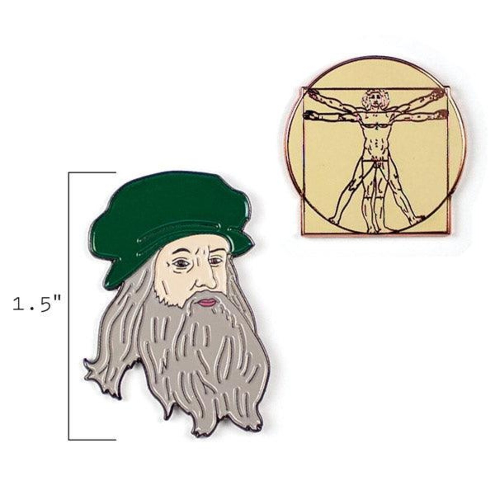 Leonardo & Vitruvian Man Pin Set (1.5")