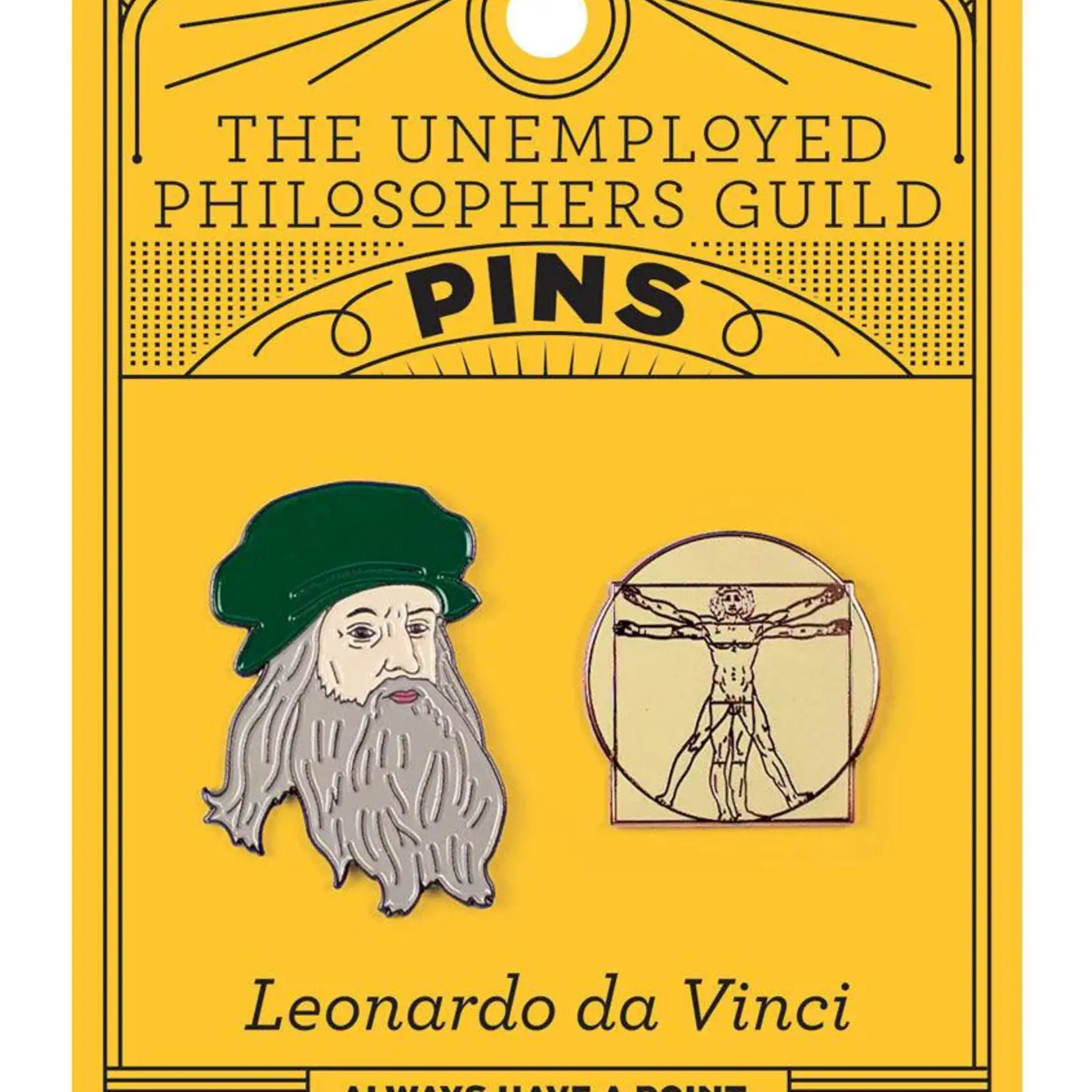 Leonardo & Vitruvian Man Pin Set (1.5")