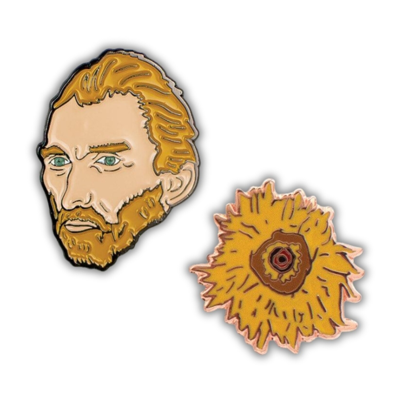 Van Gogh & Sunflower Pin Set (1.25")