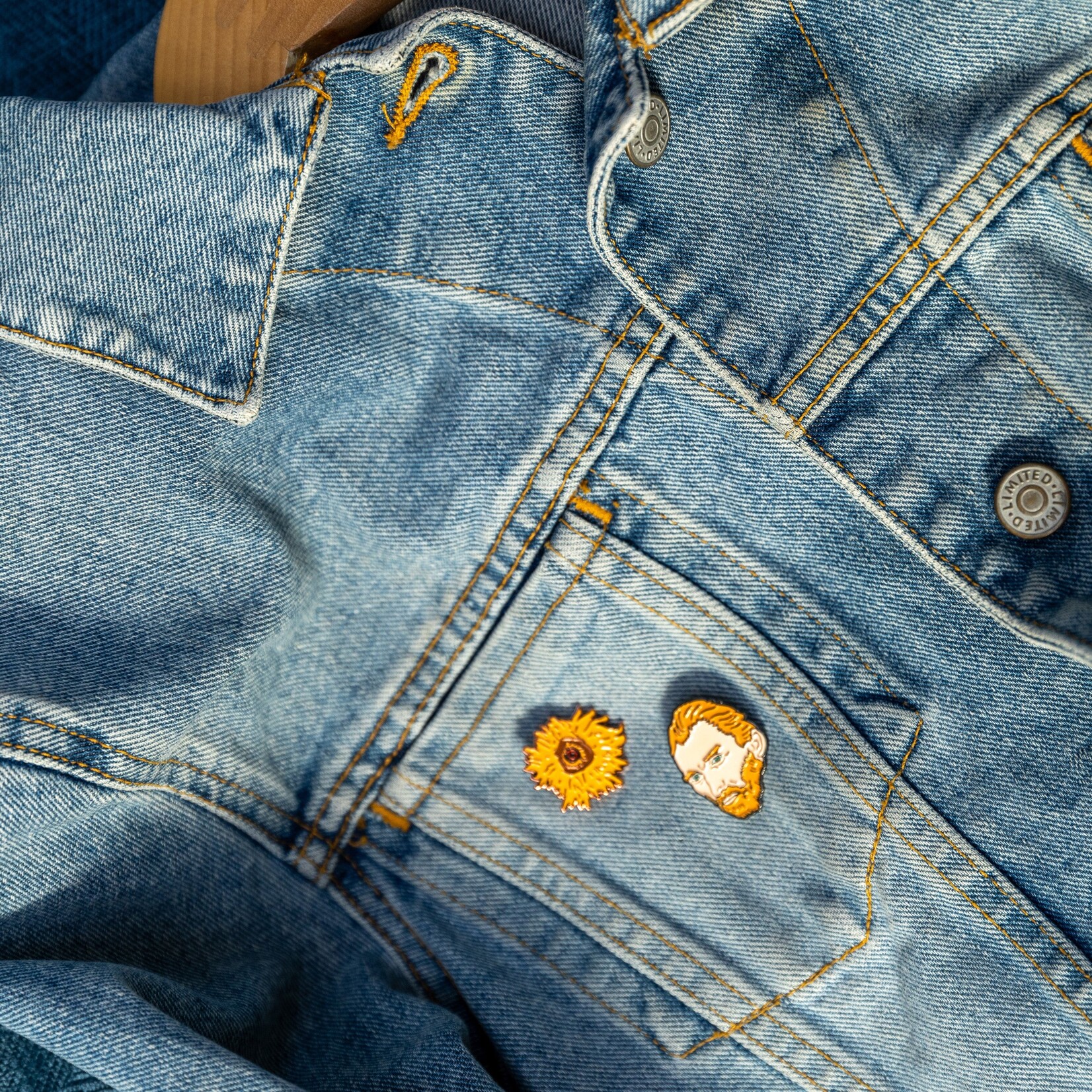Van Gogh & Sunflower Pin Set (1.25")