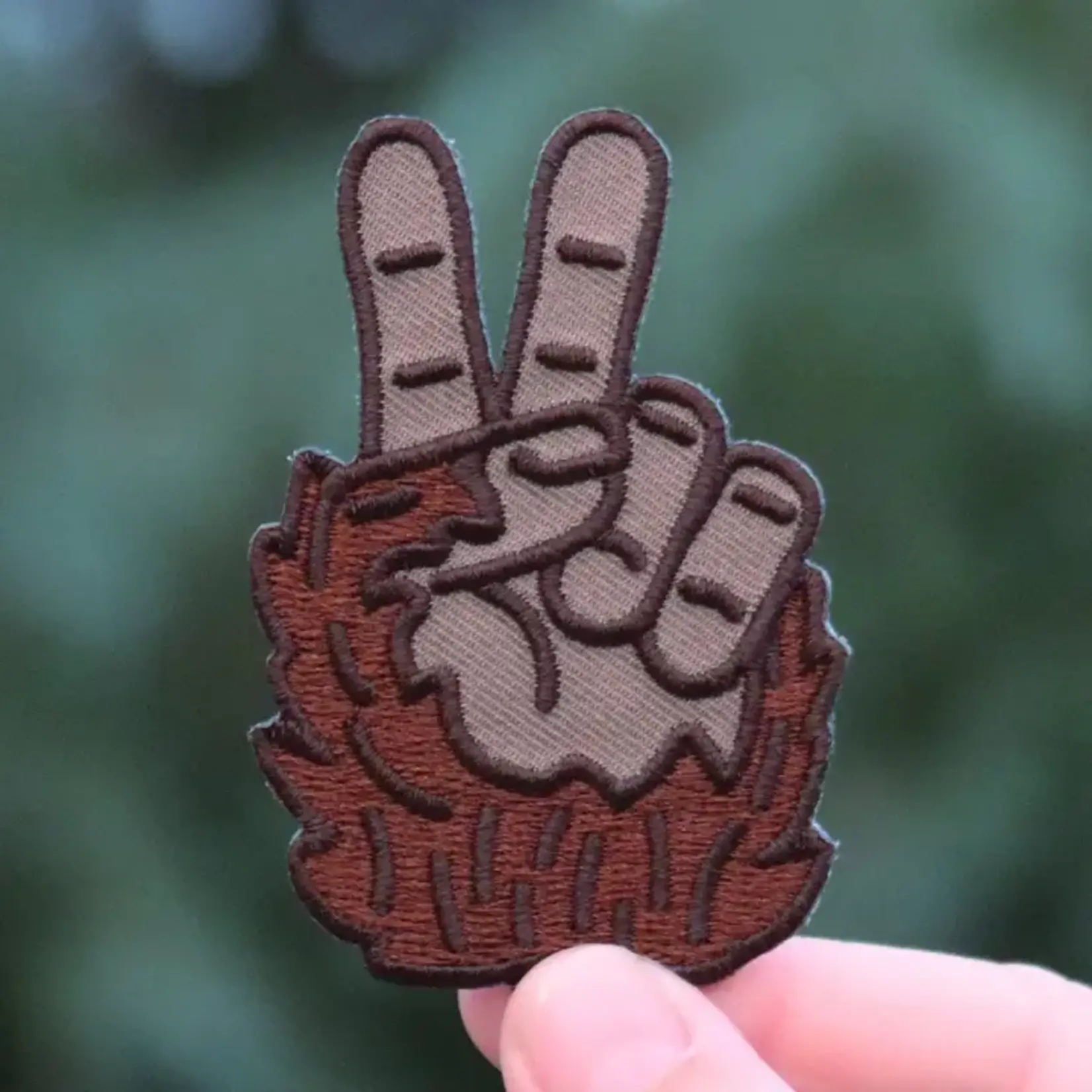 Bigfoot Peace Iron-on Patch (2")