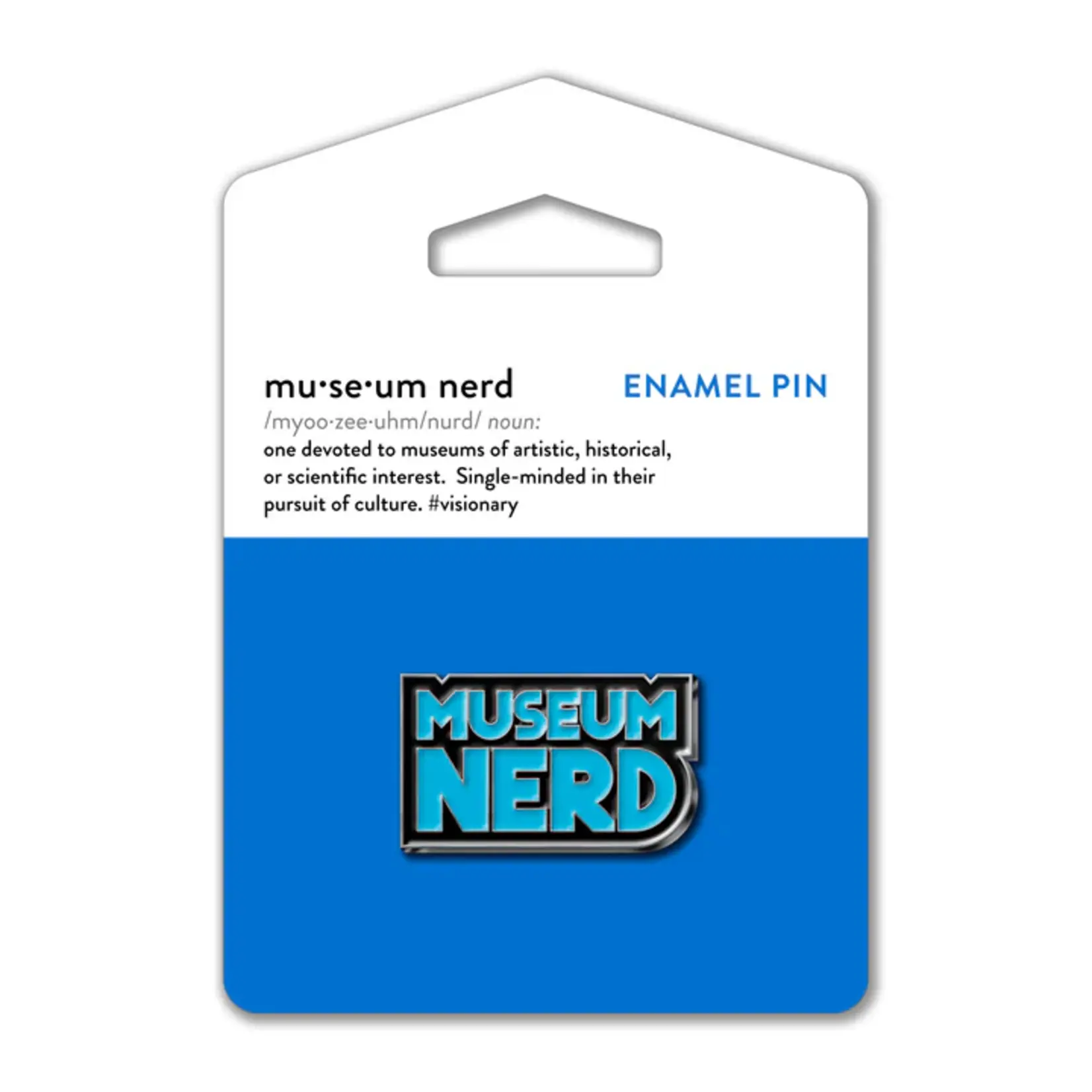 Museum Nerd Neon Blue Pin (1.25")