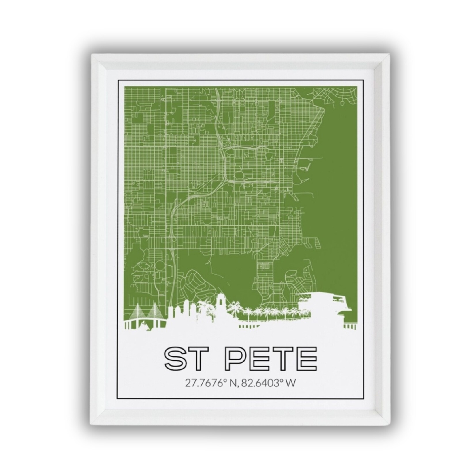 St. Pete FL Green 5" x 7" Print
